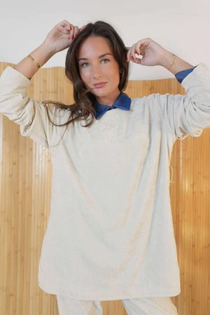 Drift Stretch Velour Top Stone